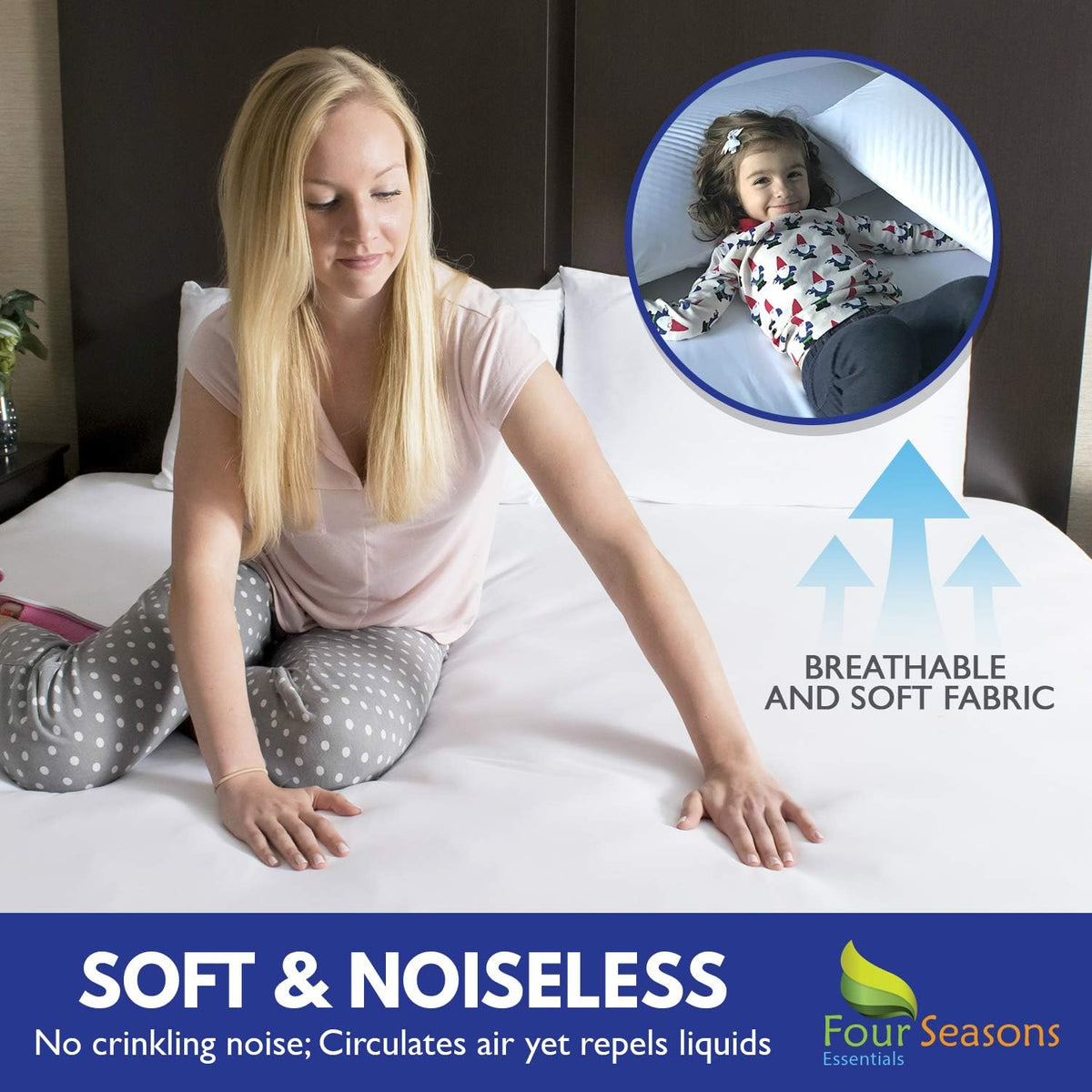 Waterproof Zippered Mattress Protector Bed Cover P88437