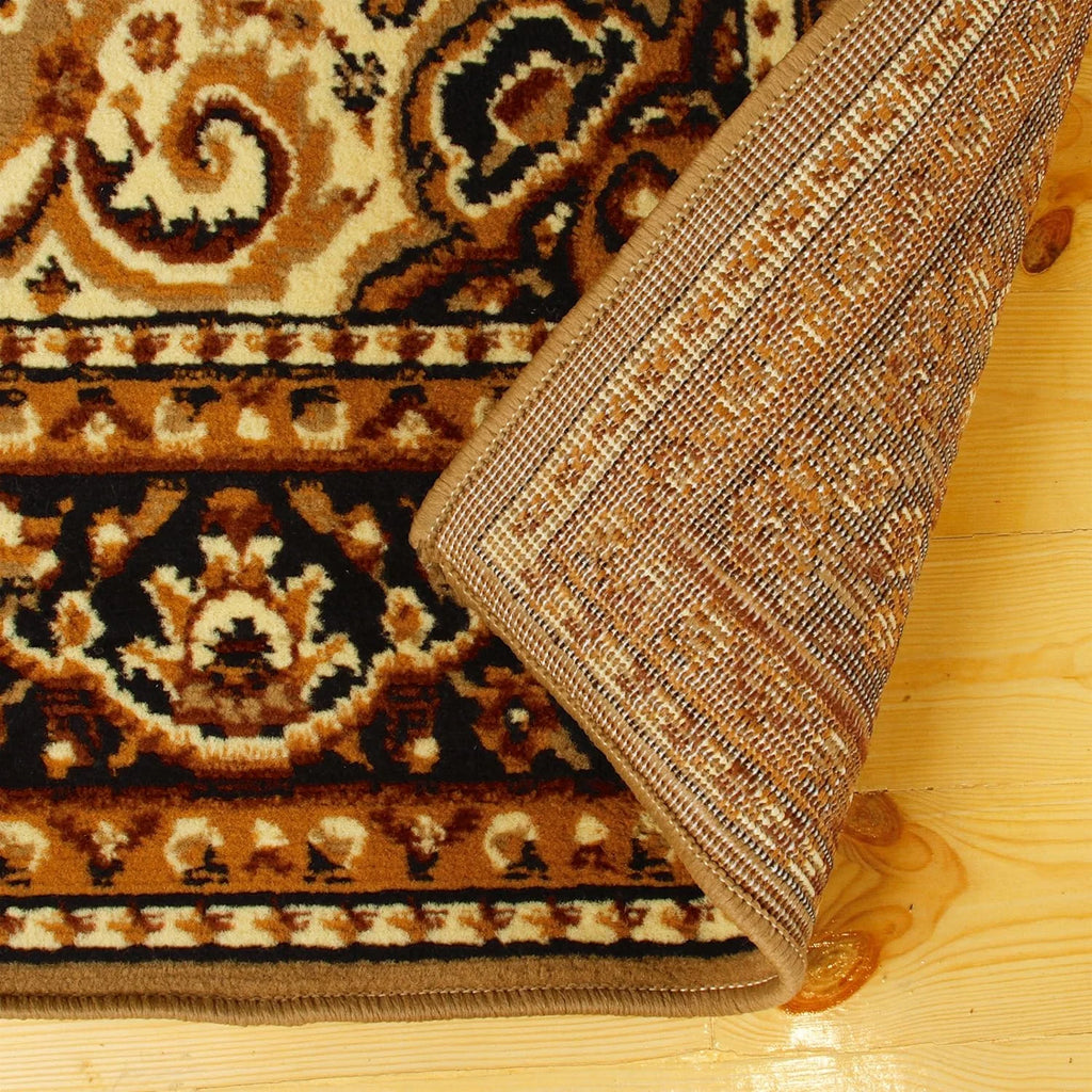 Brown 4' X 6' Floral Vines Area Rug F422512