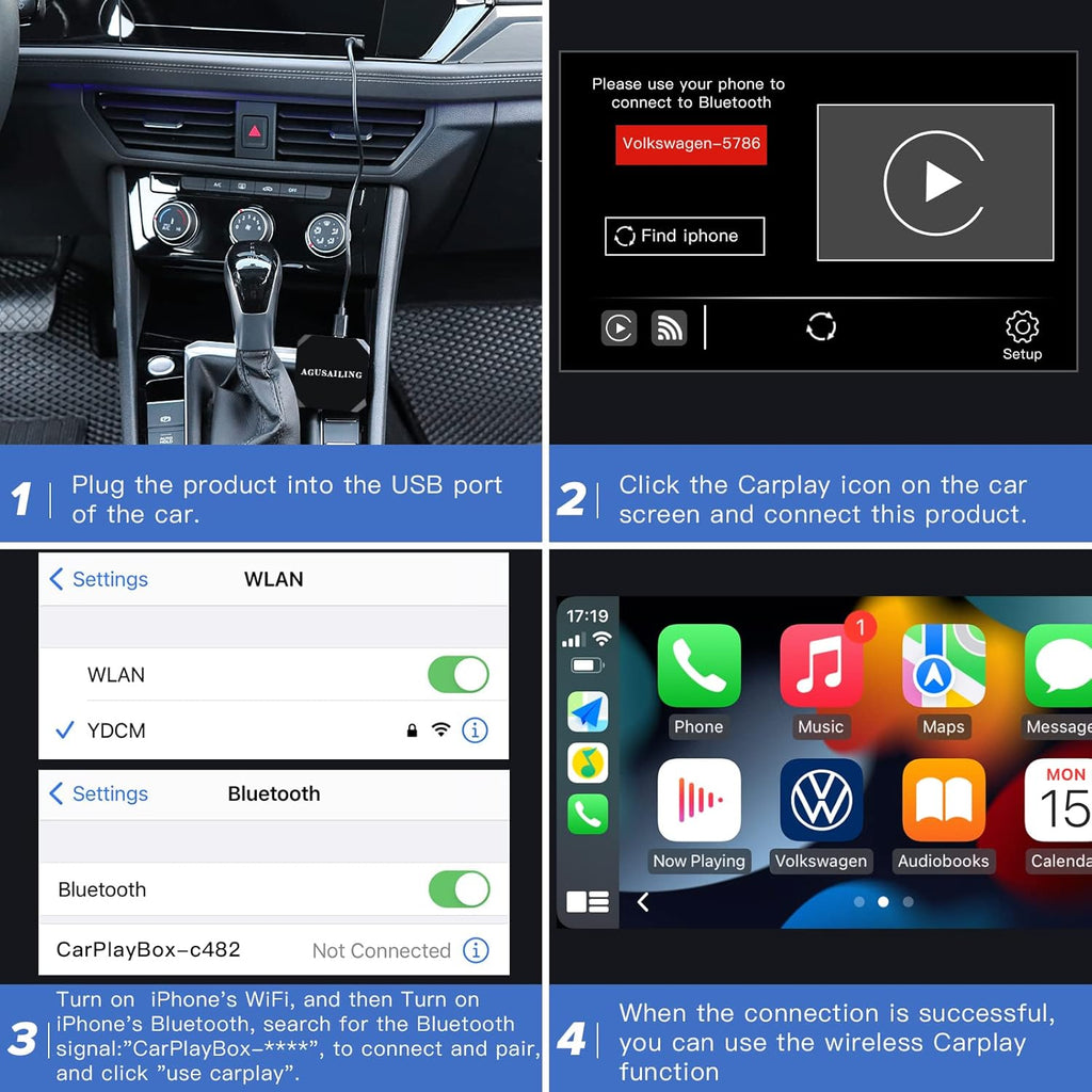 Wireless CarPlay Adapter for Factory Wired CarPlay Cars F1859