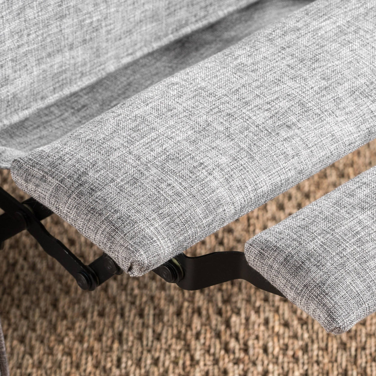 Fabric Recliner Set of 2 Light Grey Tweed J202116