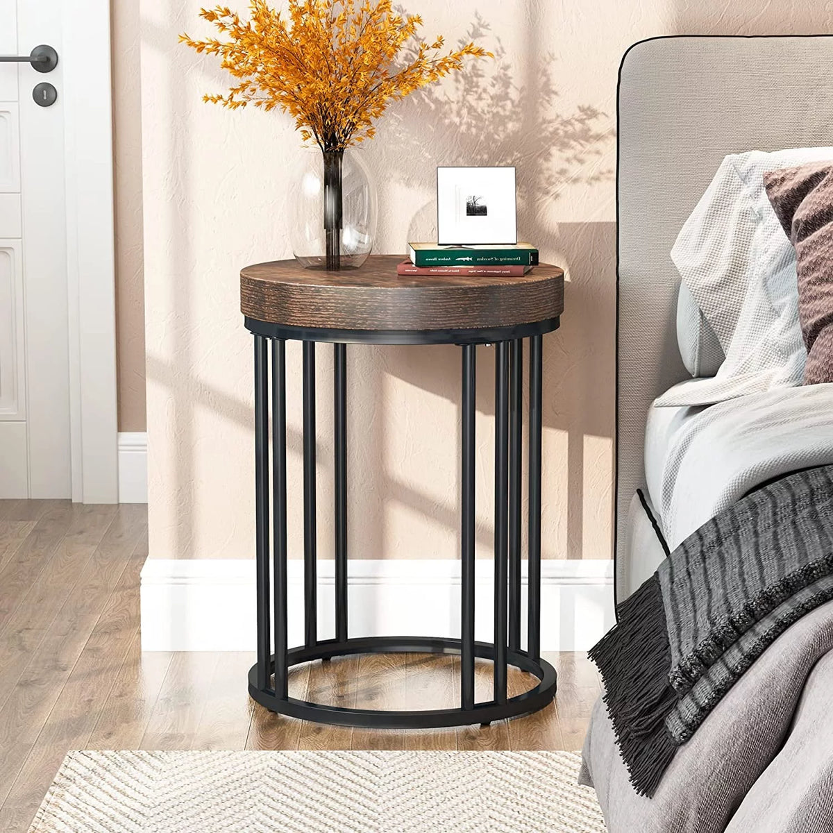 2 Tier Wood Round End Table P953014
