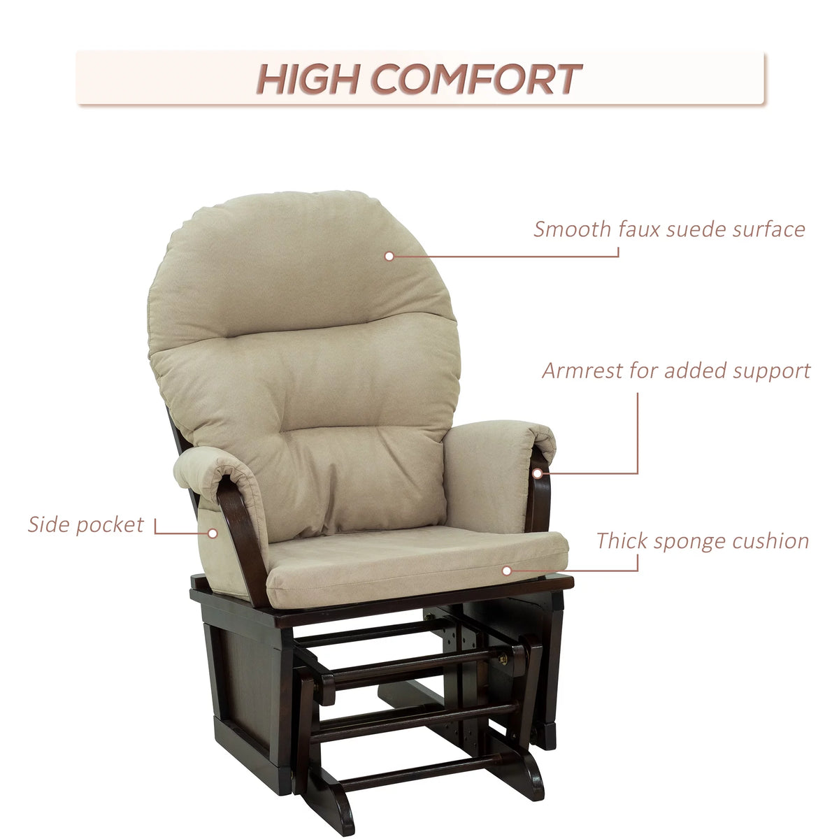 Cream White Rocking Chair with Ottoman M1016