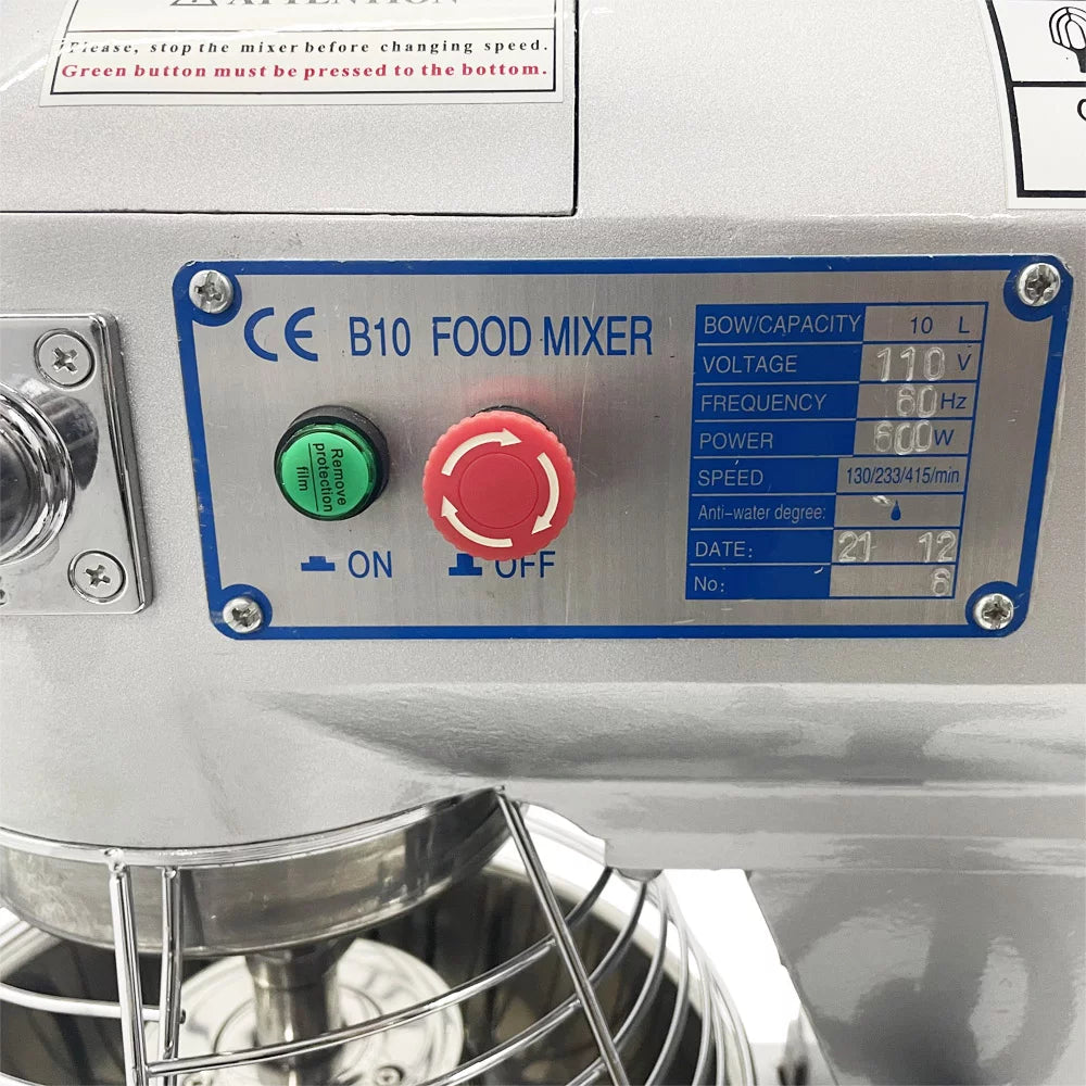 Commercial Dough Mixer 11Qt 3 Speed Stainless Steel X970