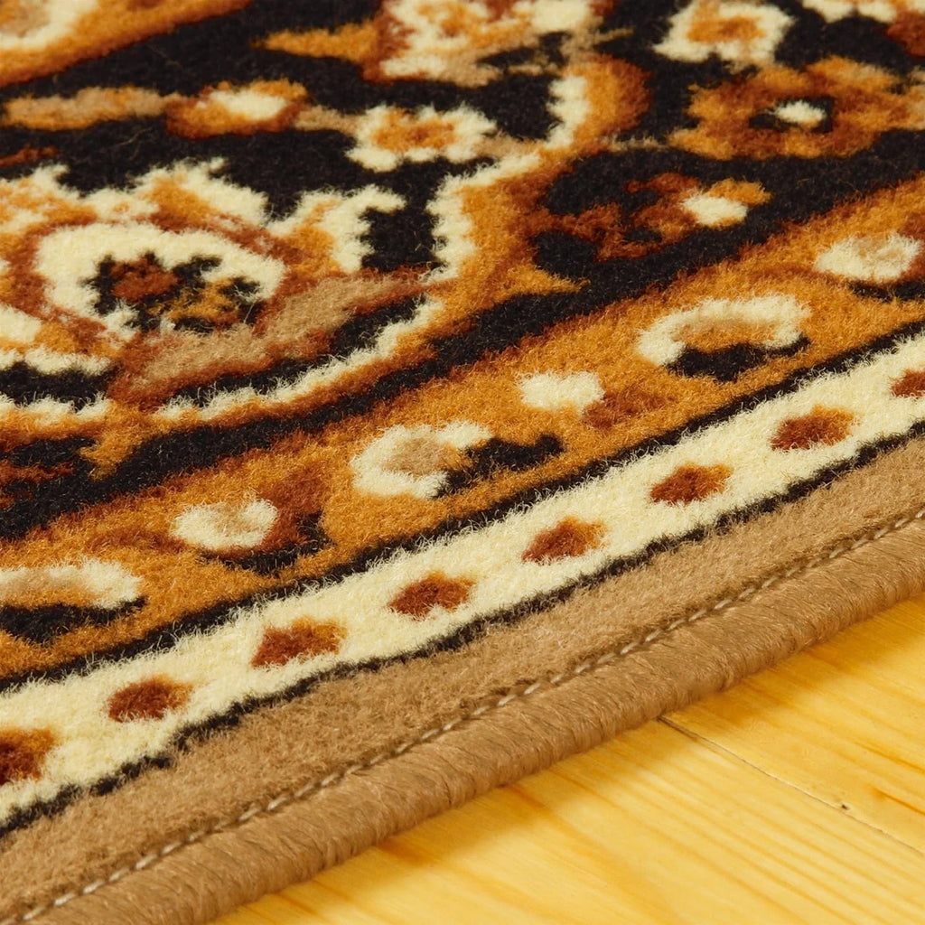Brown 4' X 6' Floral Vines Area Rug F422512