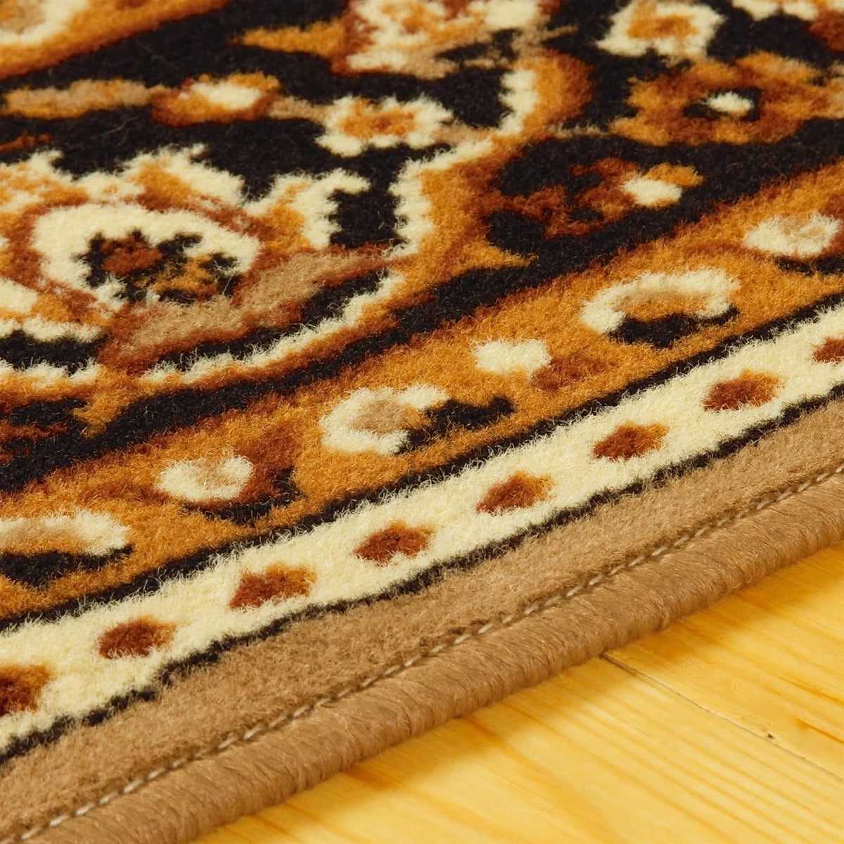 Brown 4' X 6' Floral Vines Area Rug F422512