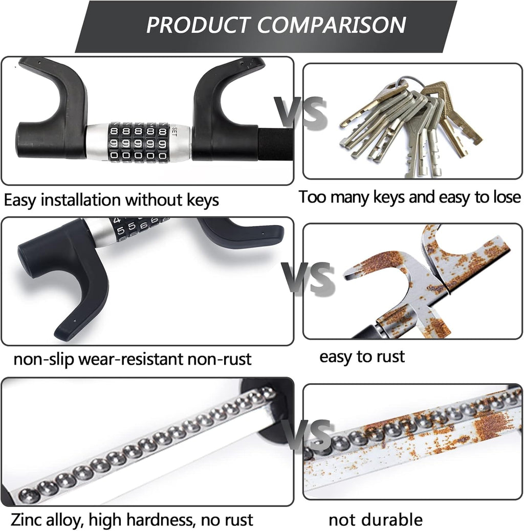 Heavy Duty Retractable Two Hooks Steering Wheel Lock R58251