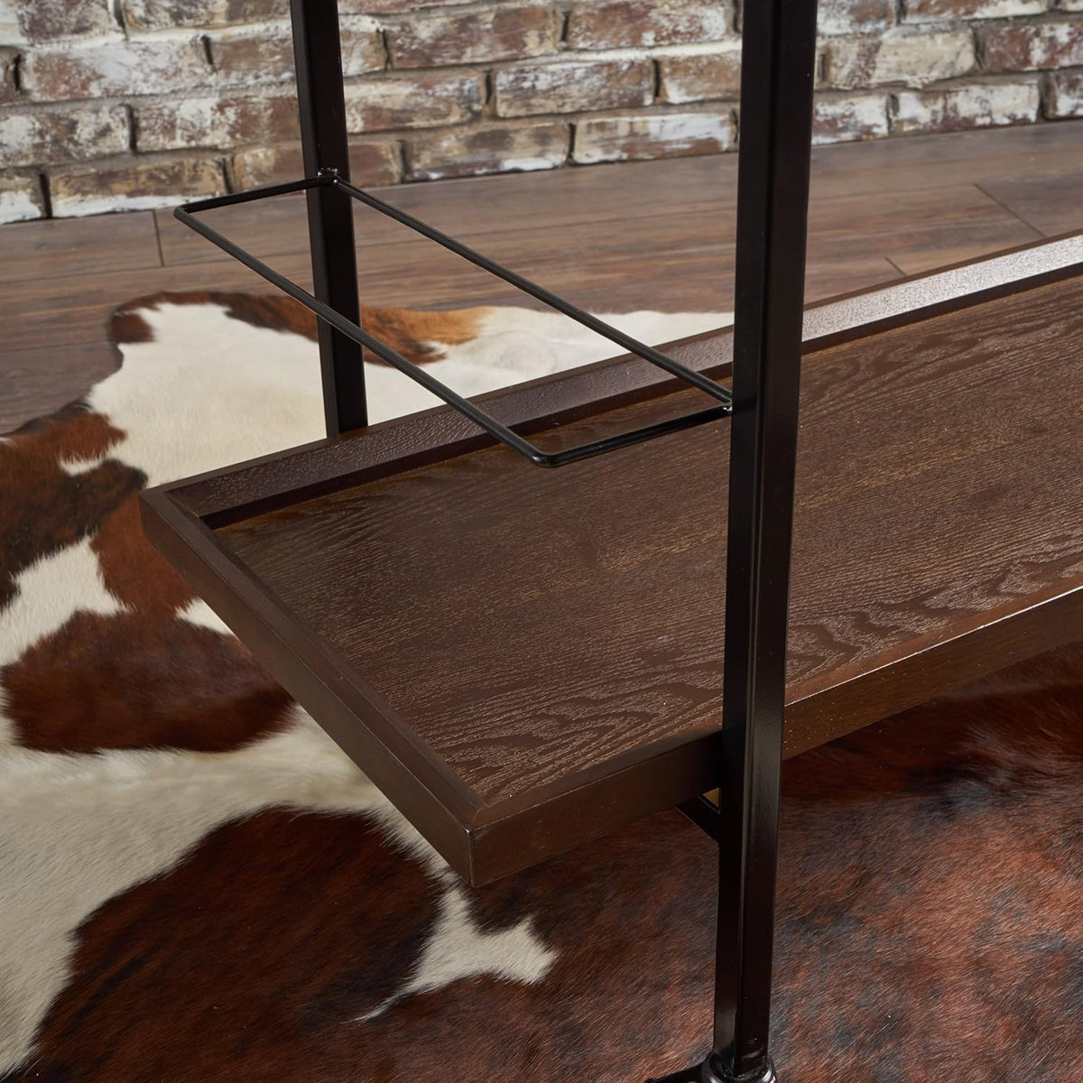 Dark Walnut Wooden Bar Cart W352