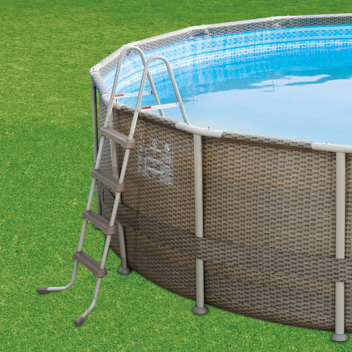 18ft x 48in Elite Frame Swimming Pool with Exterior Wicker Print C31160