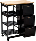 White Rolling Kitchen Island Cart with Storage G227635