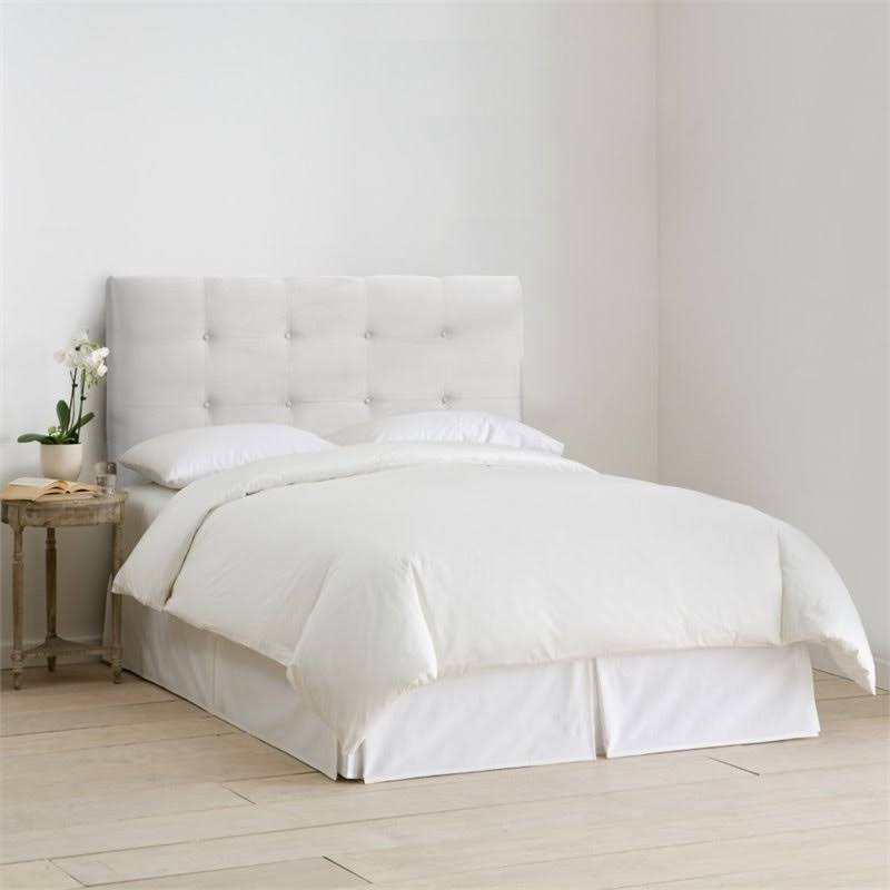 White Tufted California King Panel Headboard A694522