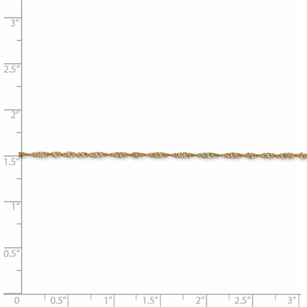 14kt Yellow Gold Singapore Chain 18 inch Lobster Clasp V794