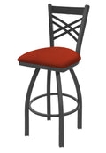 25 inch Swivel Counter Stool with Pewter Finish and Graph Poppy Seat M49904