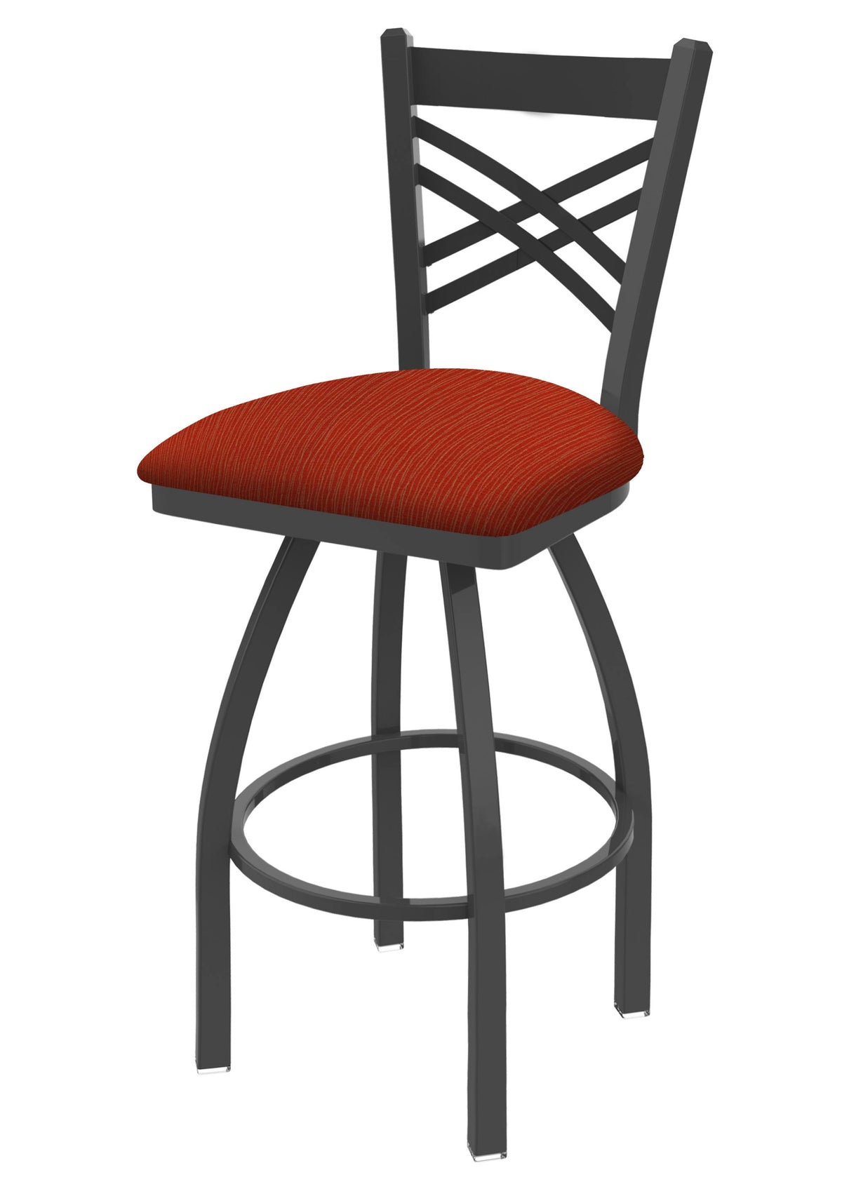 25 inch Swivel Counter Stool with Pewter Finish and Graph Poppy Seat M49904