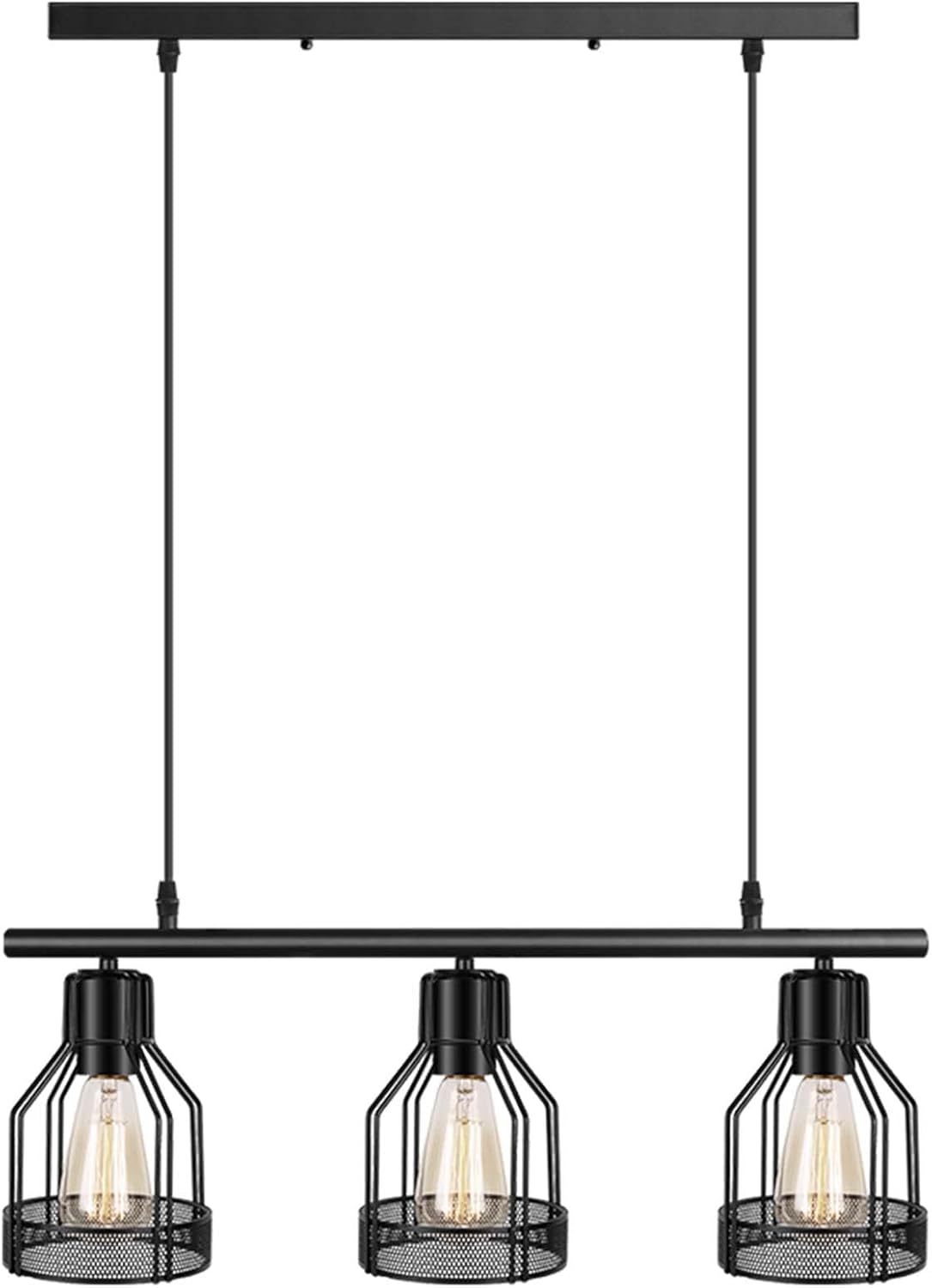 3-Light Industrial Pendant Light Fixtures Rustic Cage Chandelier C51795