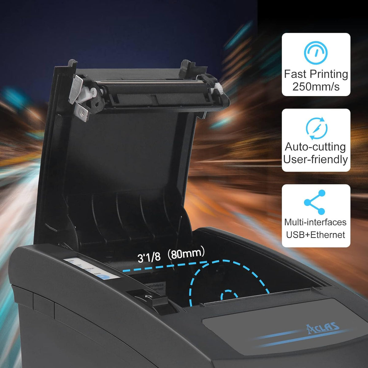 3'1/8 Thermal Receipt Printer 80mm with Auto Cutter Cash Drawer R500