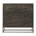 32 Inch 3 Drawer Mango Wood Dresser Chest B248572