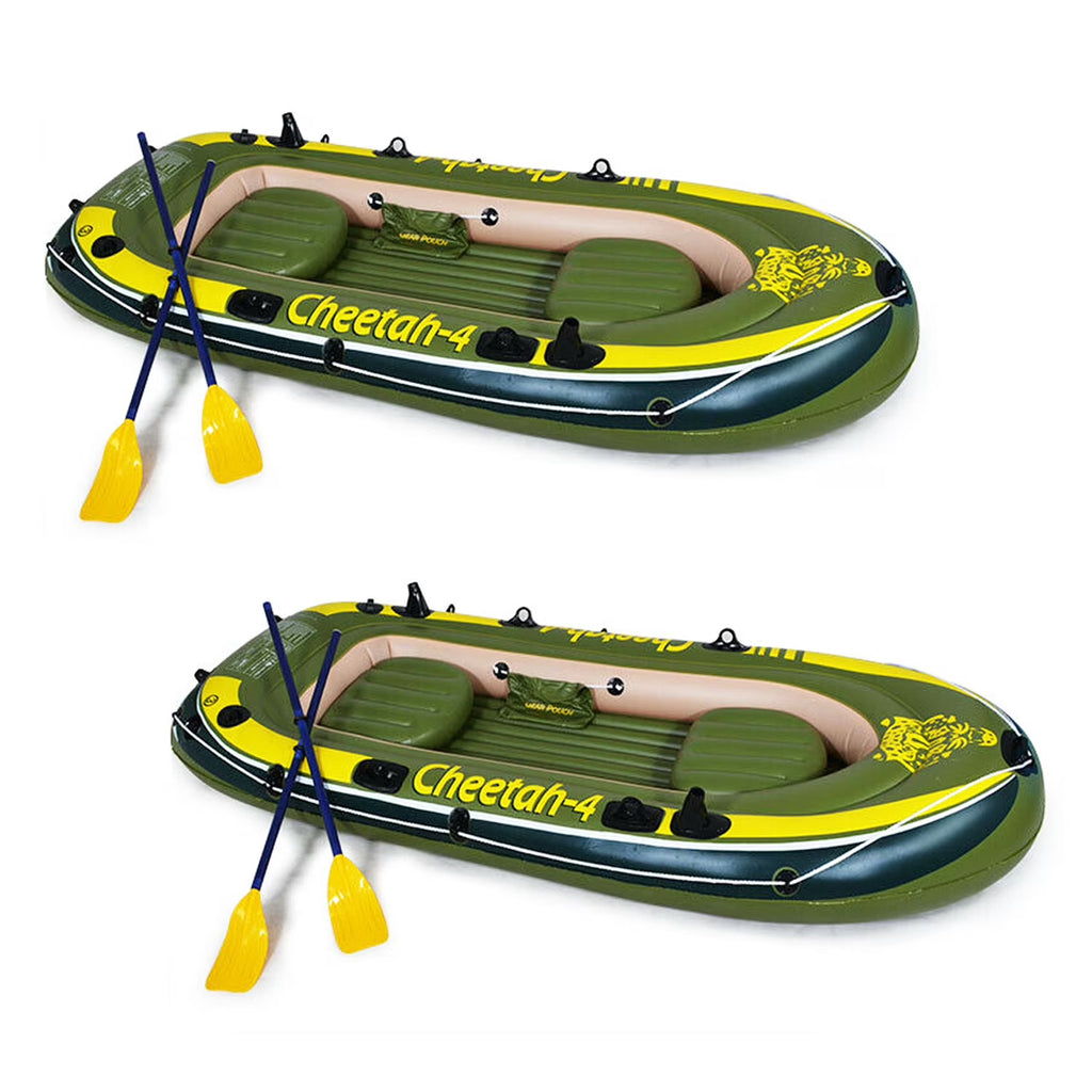 4 Person Inflatable Boat Raft Set with Oars & Air Pump Y449