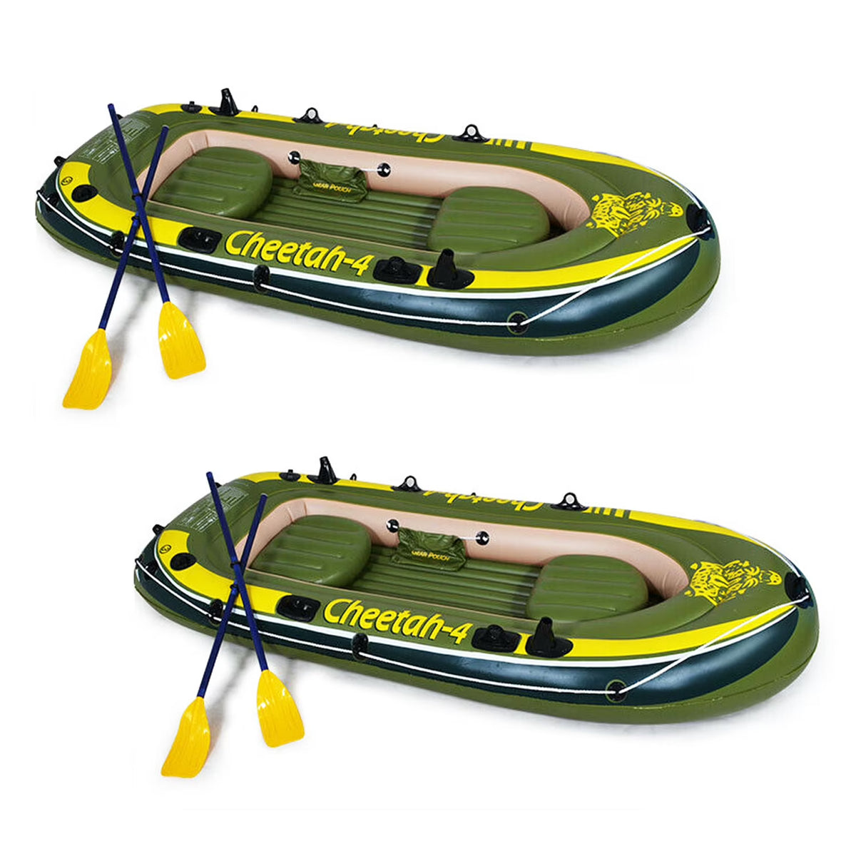 4 Person Inflatable Boat Raft Set with Oars & Air Pump Y449