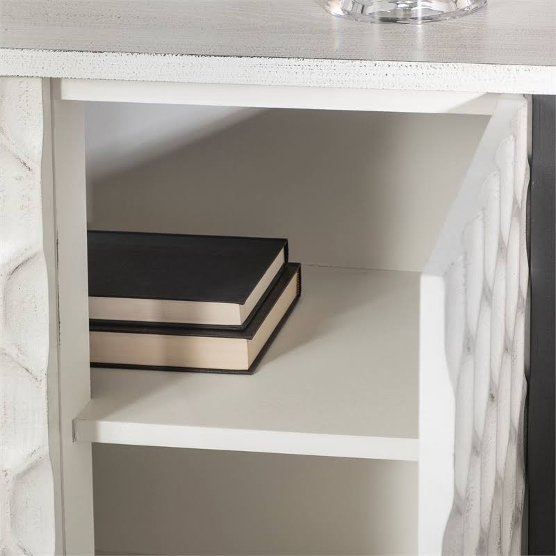 White Wood and Iron 2 Door Cabinet S9077