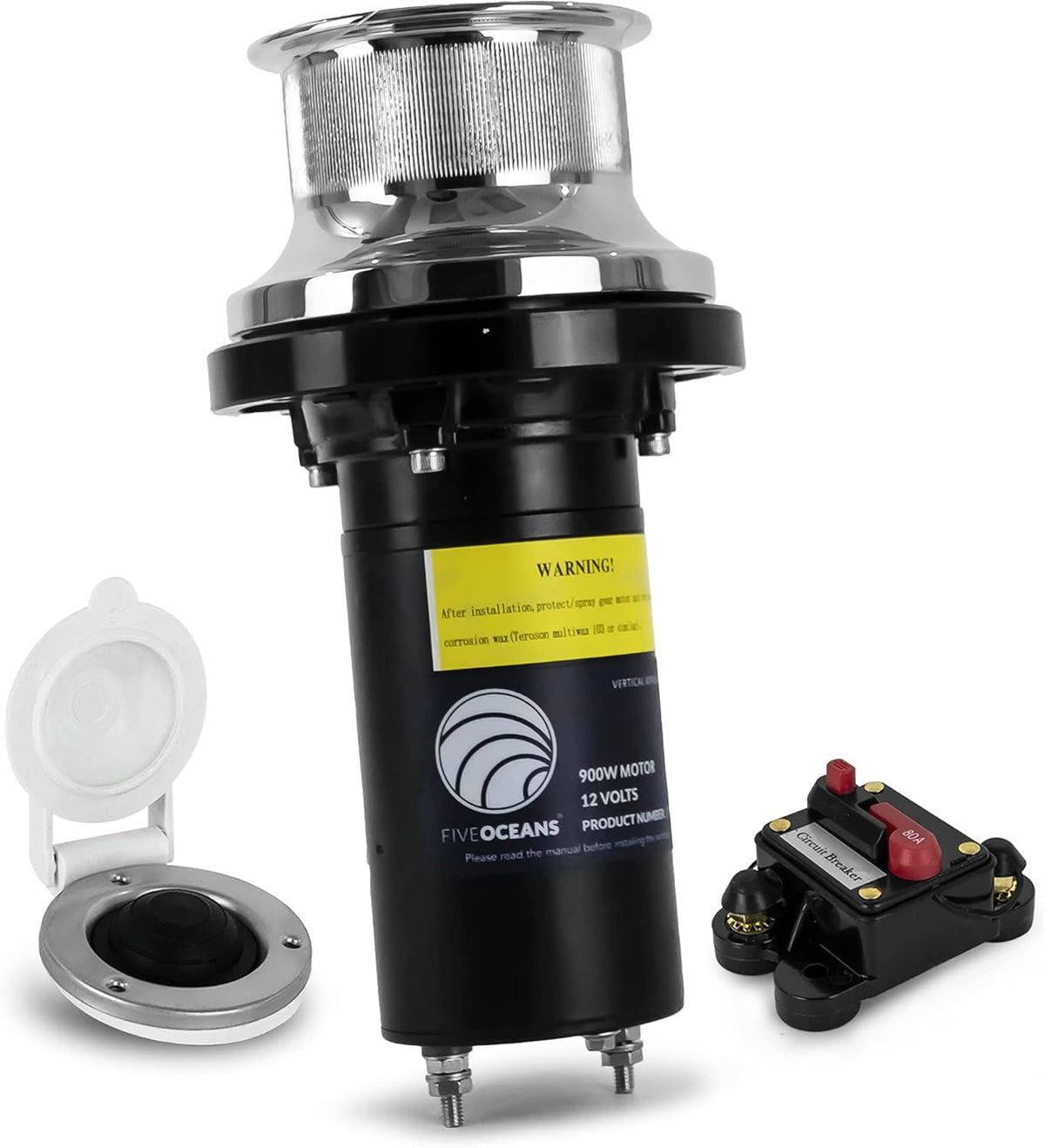 Arctic Capstan 900 Watts Vertical Mounted Winch AISI316 Stainless Steel 12 Volts H165691