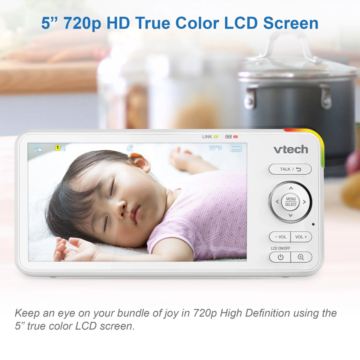 5" Smart Wi-Fi 1080p Pan & Tilt Video Baby Monitor R861