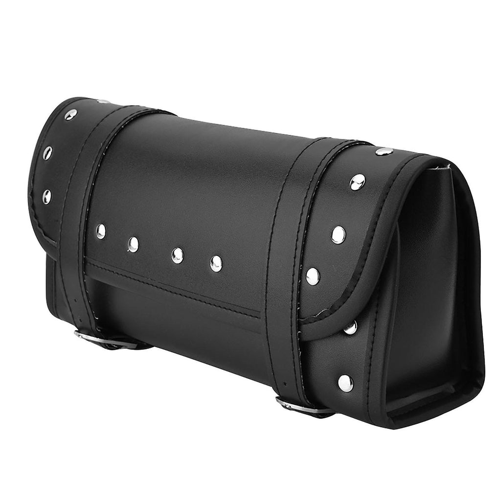 Black Pu Leather Motorcycle Tool Bag Saddlebag Y804289