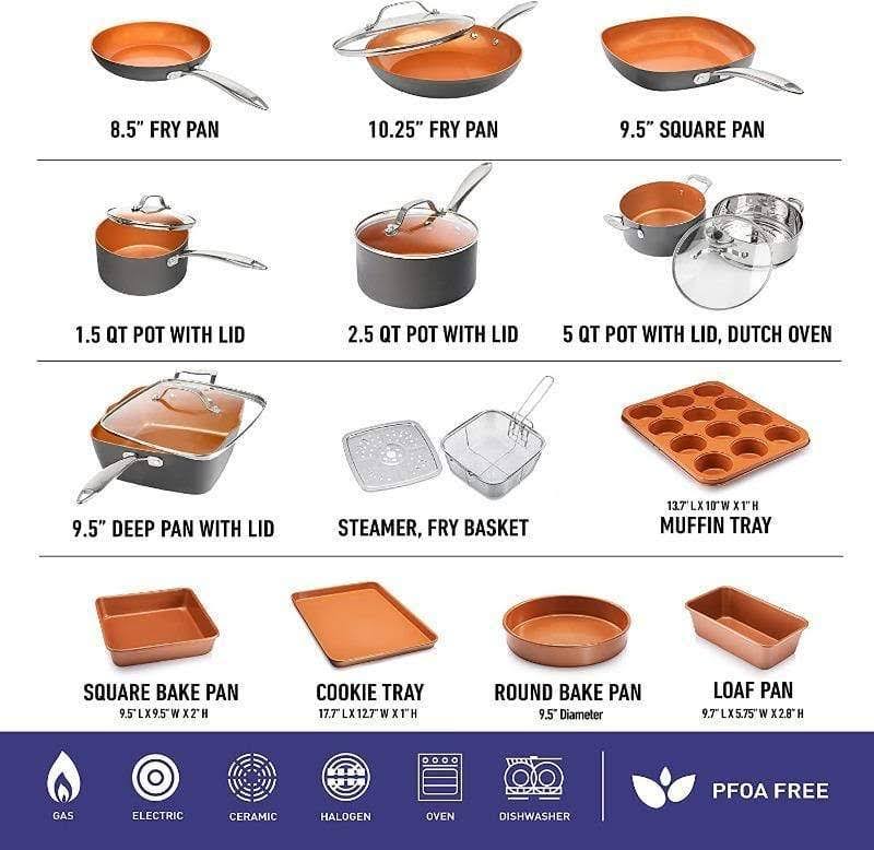 20-Piece Hard-Anodized Cookware Set L80361