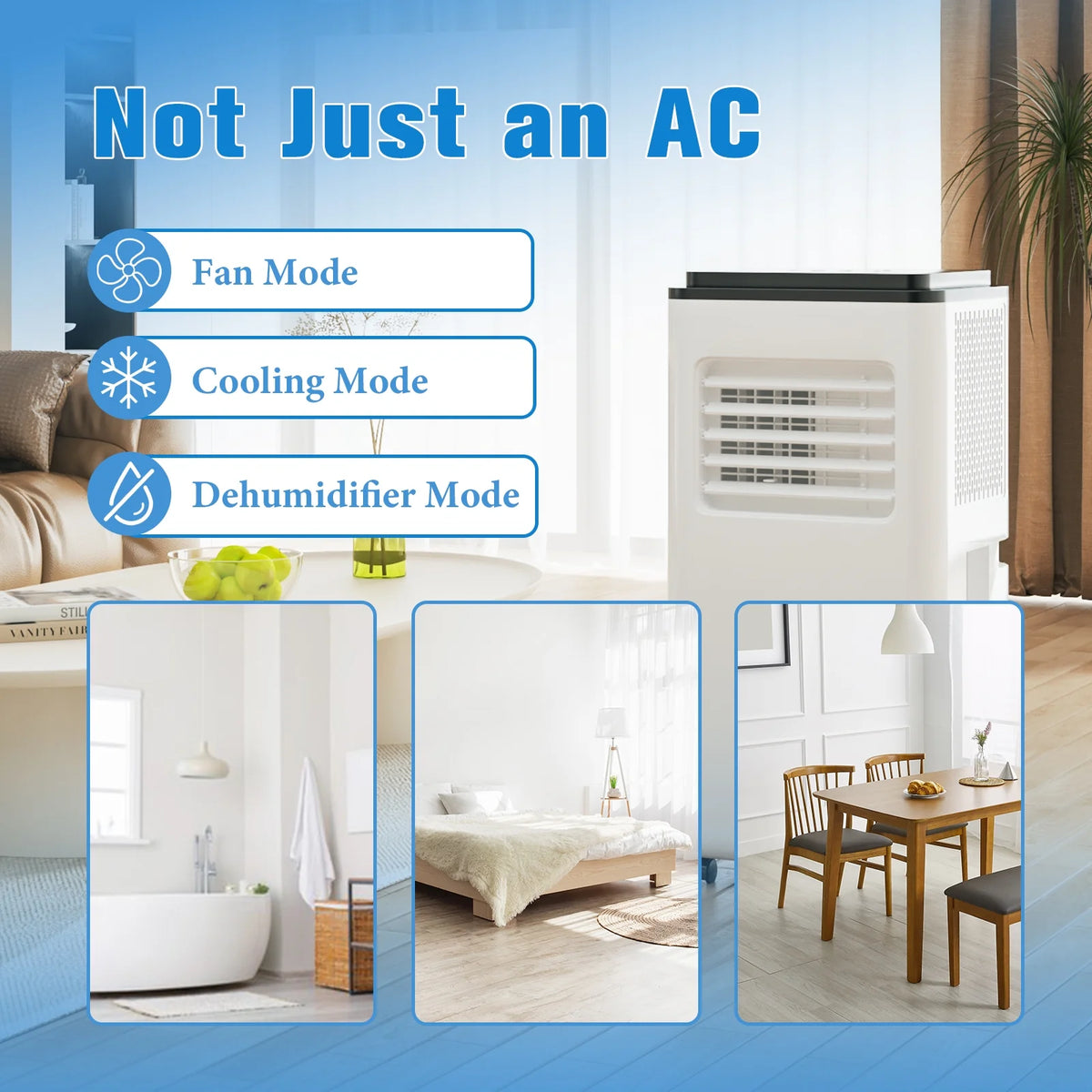 8,000BTU Portable Air Conditioner with Remote Control W83887