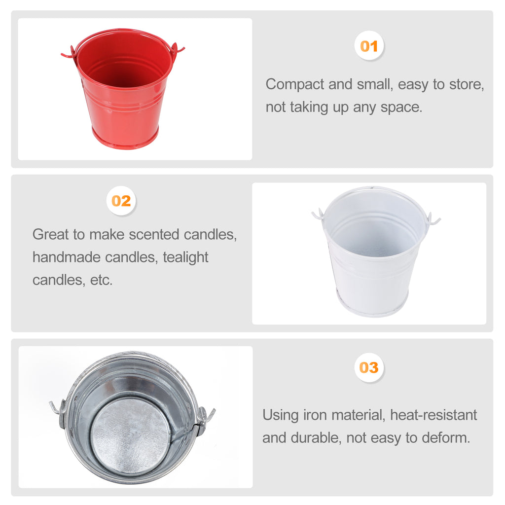 16 Pcs Iron Mini Tin Bucket H186