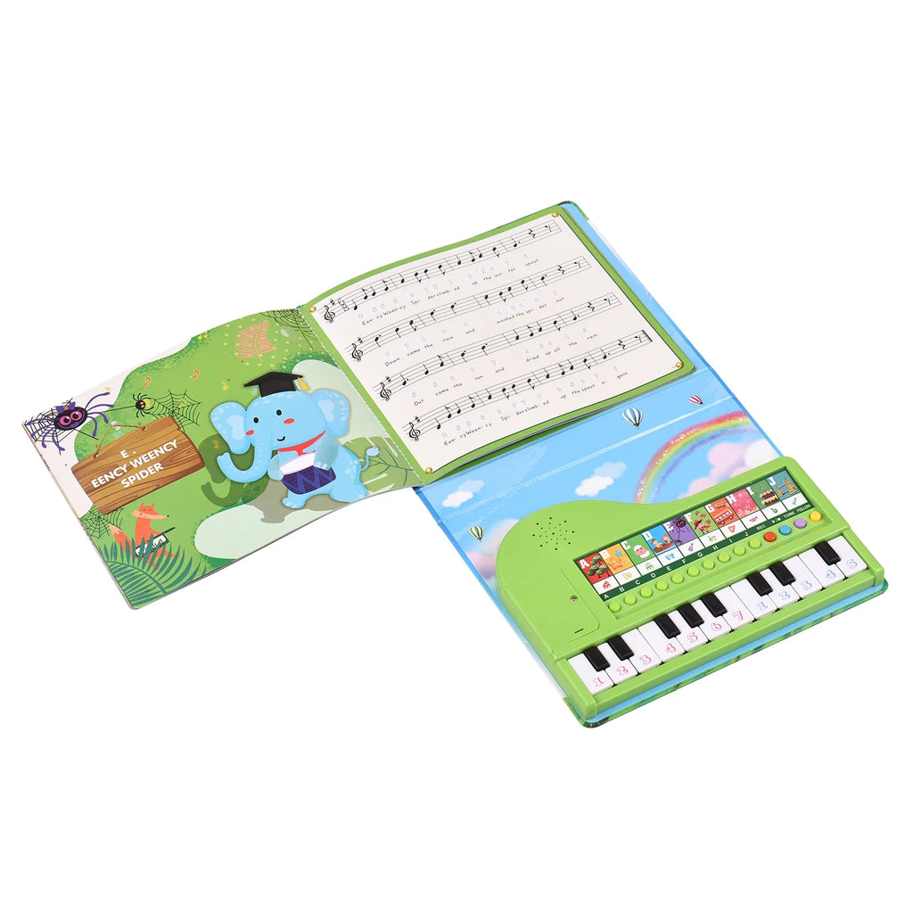 20-Key Electronic Piano Book with Built-In Keyboard, Educational Music Toy for Kids A74565