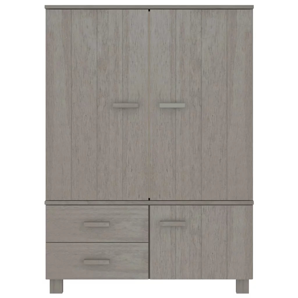 Light Gray Solid Wood Pine Wardrobe E12101