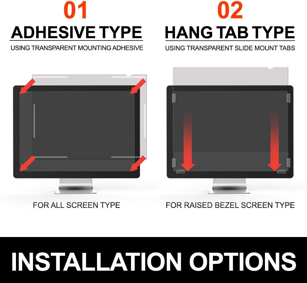 23 Inch Monitor Privacy Screen Filter for 16:9 Widescreen Display, Pack of 2 A12376