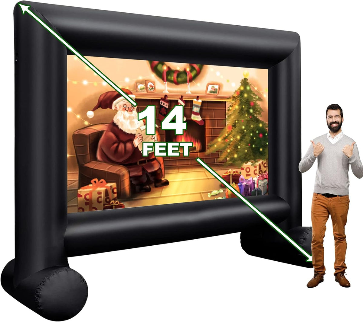 Inflatable Projector Screen with Air Blower and Carry Bag Y467627