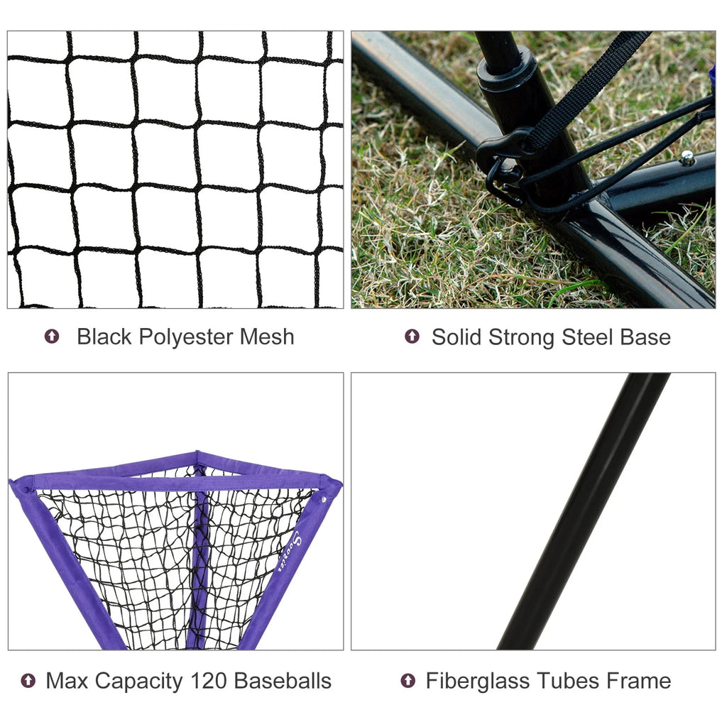 7.5' x 7' Portable Baseball Batting Net Set with Catcher Net H92751
