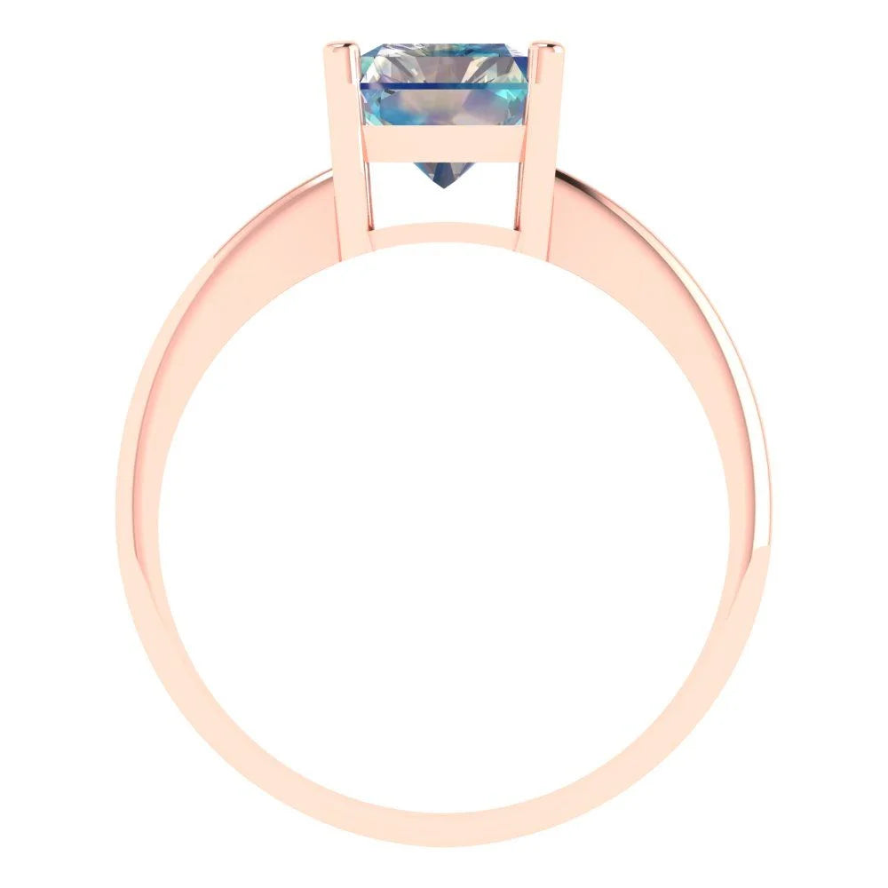 18K Rose Gold Solitaire Ring SZ 6.75 P57575