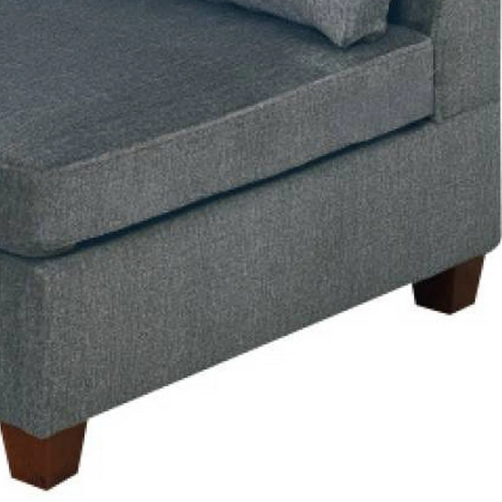 Gray Fabric Upholstered Wooden Corner Wedge O906