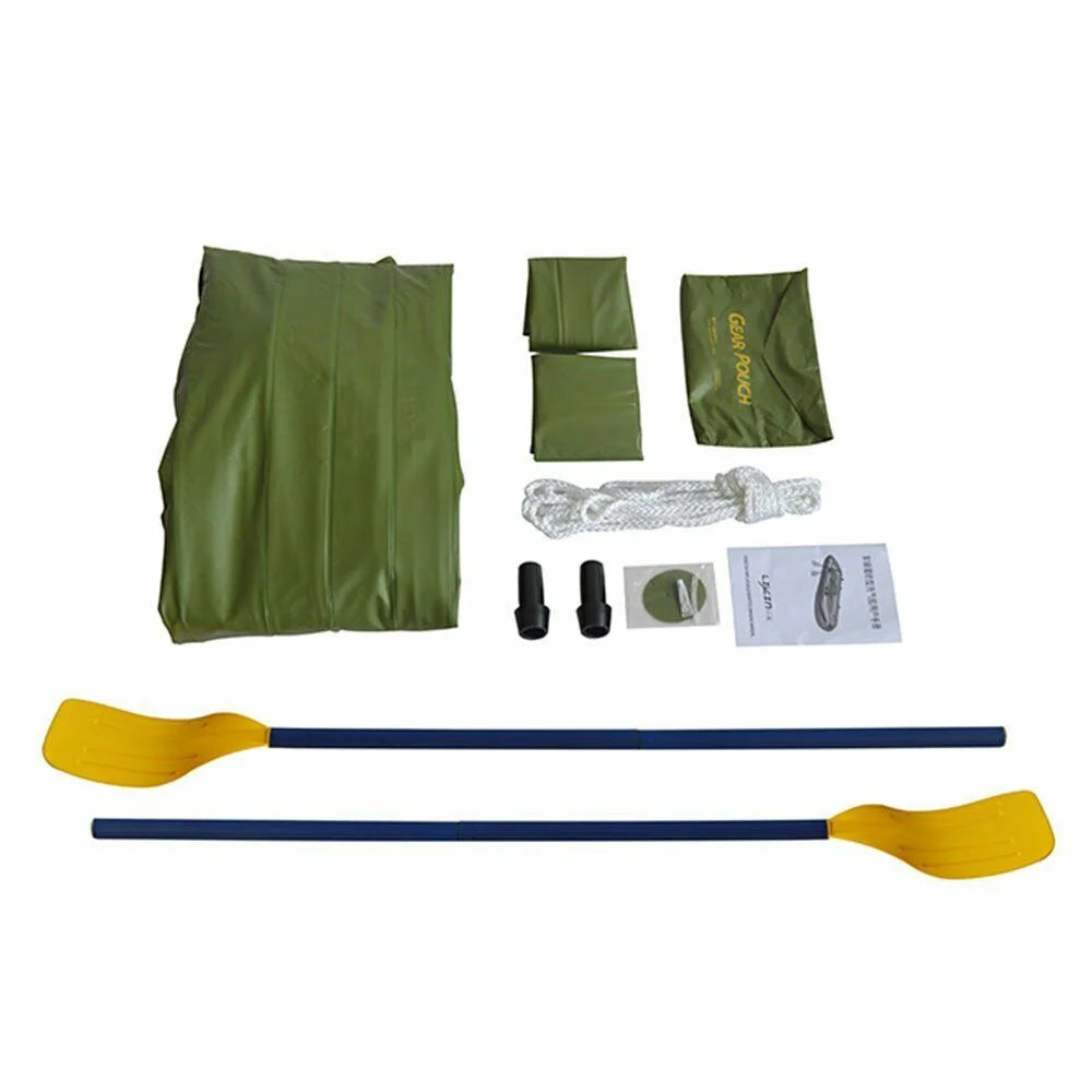 4 Person Inflatable Boat Raft Set with Oars & Air Pump Y449