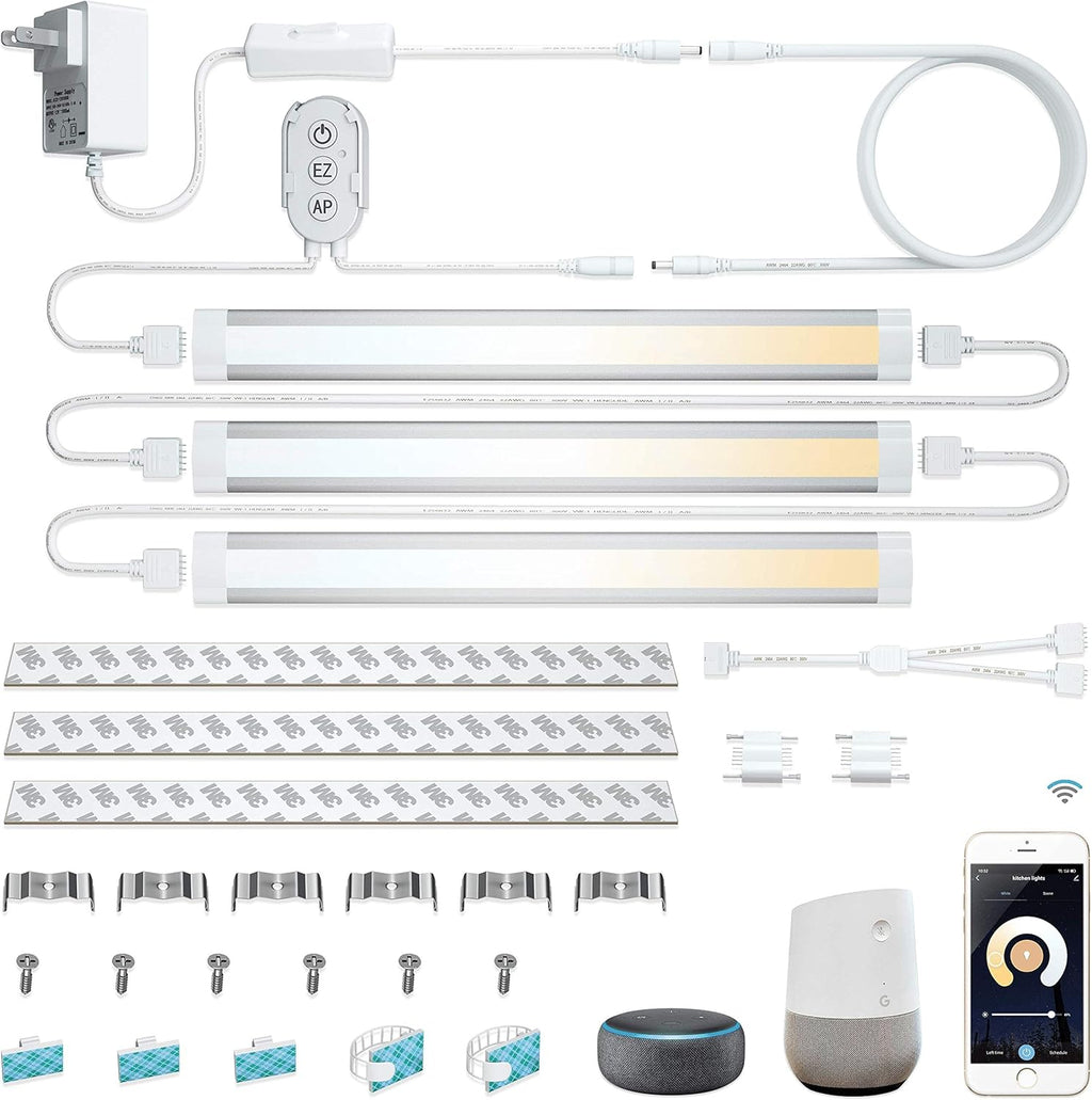 Under Cabinet LED Light Bar Kit, 3 Lights, Dimmable Warm to Cool White N38353