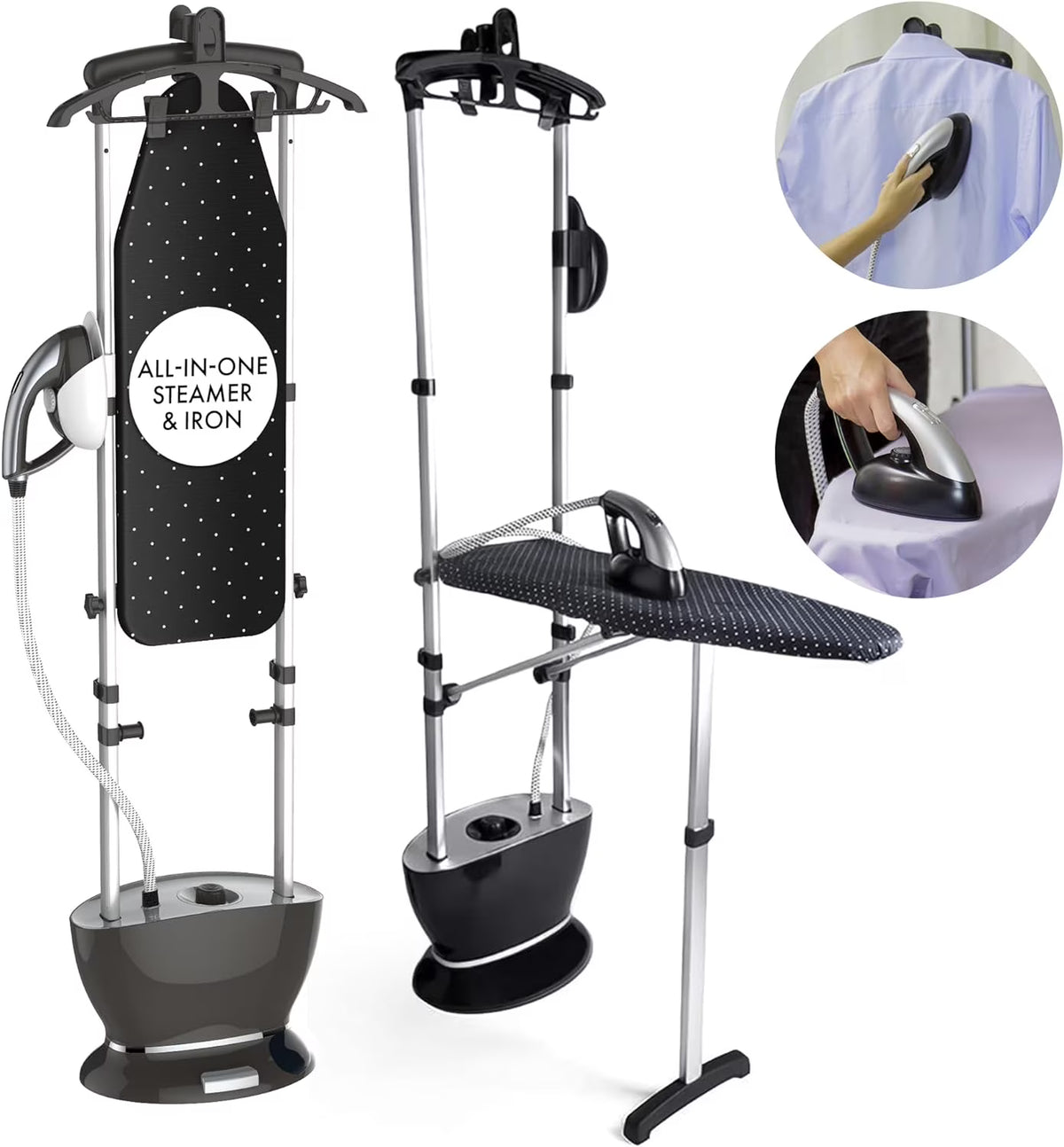 All-in-One Garment Steamer & Clothes Iron with Ironing Board & Hanger M7092