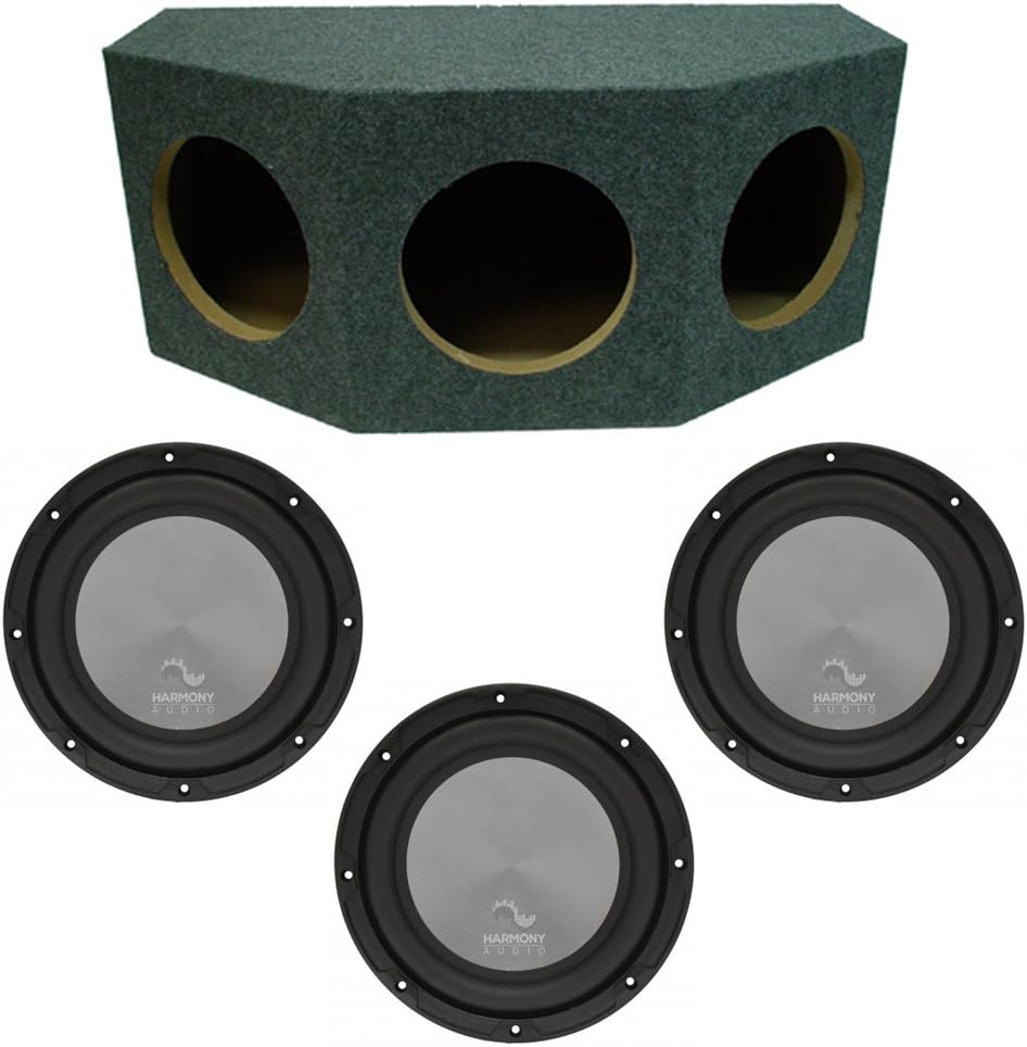 Triple 10 Sub Box Enclosure Car Stereo Rearfire Sealed Subwoofer Bundle T146
