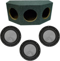 Triple 10 Sub Box Enclosure Car Stereo Rearfire Sealed Subwoofer Bundle T146