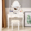 White 5 Drawer Dressing Table X41822
