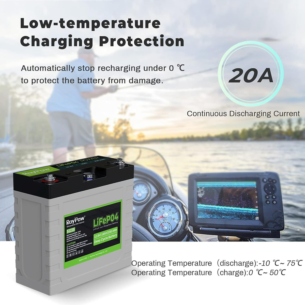 12V 18Ah Deep Cycle LiFePO4 Battery Rechargeable Lithium ion Batteries Built-in BMS E2939