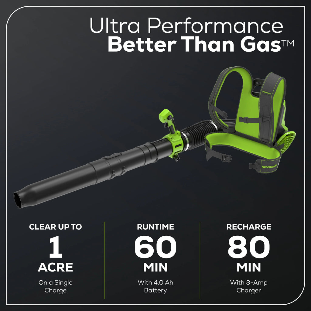 730 CFM 185 MPH Backpack Blower with 4.0 Ah Battery and 3 Amp Charger T588852
