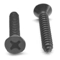 #8-18 x 1 3/4 Sheet Metal Screw Phillips Flat Head Type AB Low Carbon Steel Black Oxide A57659