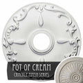 18x22OD x 3 1/2x22ID x 1 1/4x22P Ceiling Medallion, Hand-Painted Pot of Cream Crackle Z896