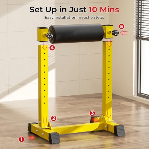 Bulgarian Split Squat Stand with 9 Adjustable Roller Heights H473
