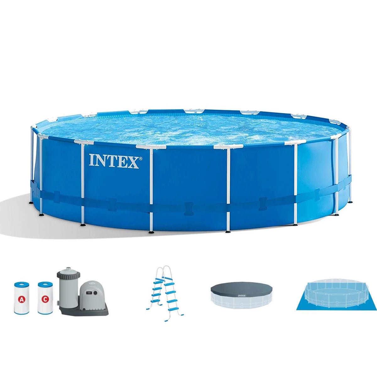 18ft x 48in Metal Frame Swimming Pool Set with Pump & Filter K950