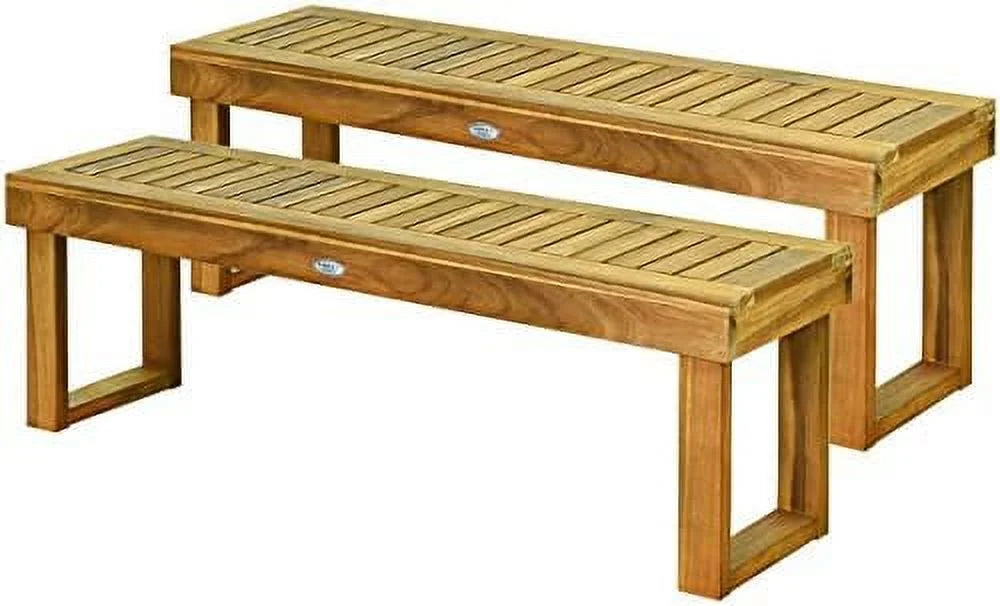 52 Inches Acacia Wood Backless Patio Bench I651030