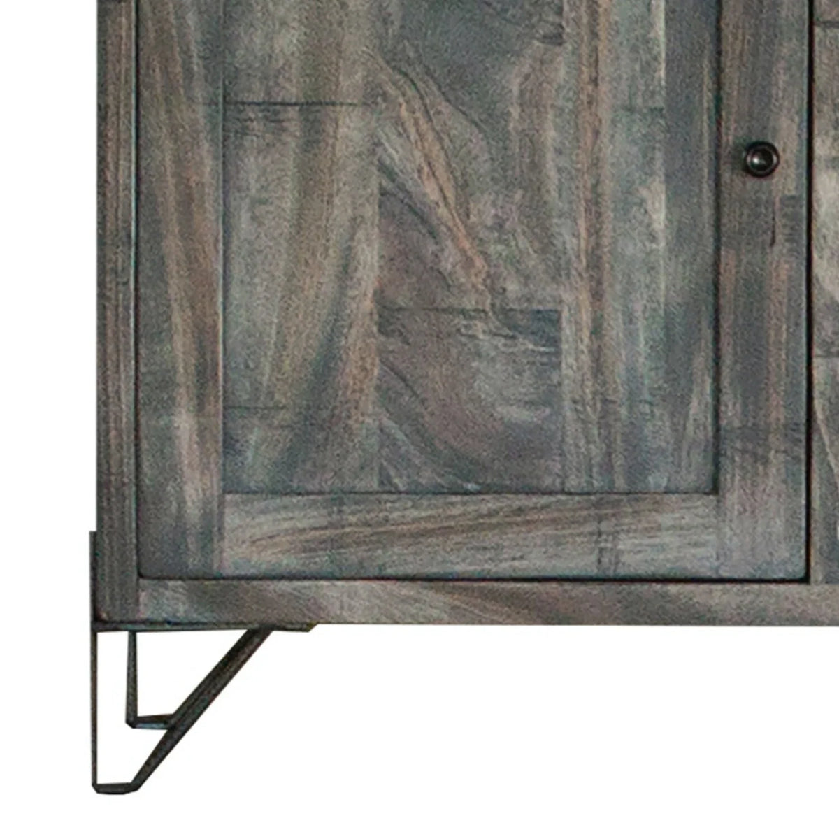 70 Inch 2 Drawer 4 Door Gray Solid Wood TV Entertainment Console D7641